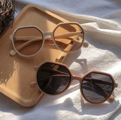 2pc Unisex Fashionable Round Oversized Sunglasses