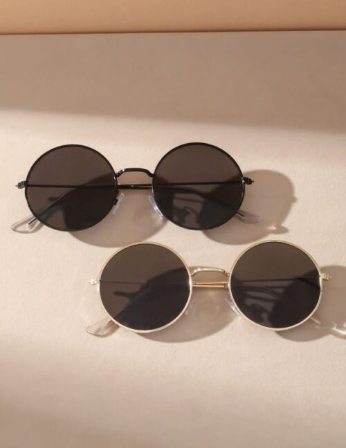 2pcs Geometric Pattern Casual Summer Ladies Sunglasses