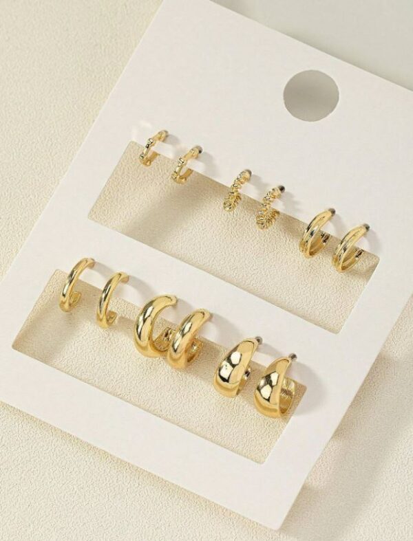 6 Pairs Geometric Creative Fashion Earring