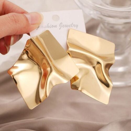 Ear Studs With Asymmetrical Geometric Mirror Surface - Image 2