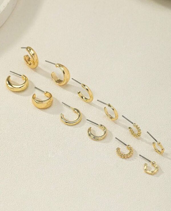 6 Pairs Geometric Creative Fashion Earring - Image 2