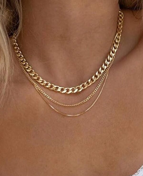 3pcs/Set Fashionable Simple Layered Chain Necklace