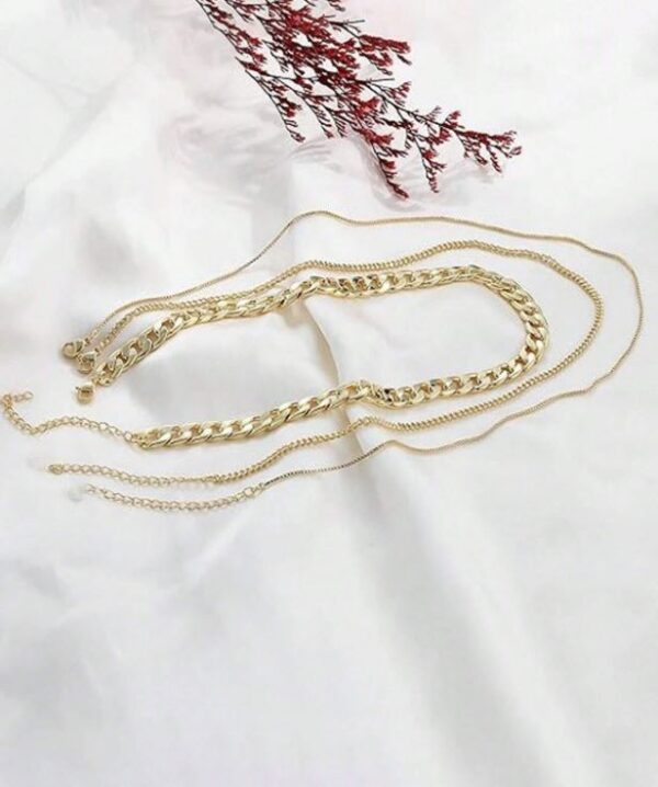 3pcs/Set Fashionable Simple Layered Chain Necklace - Image 2