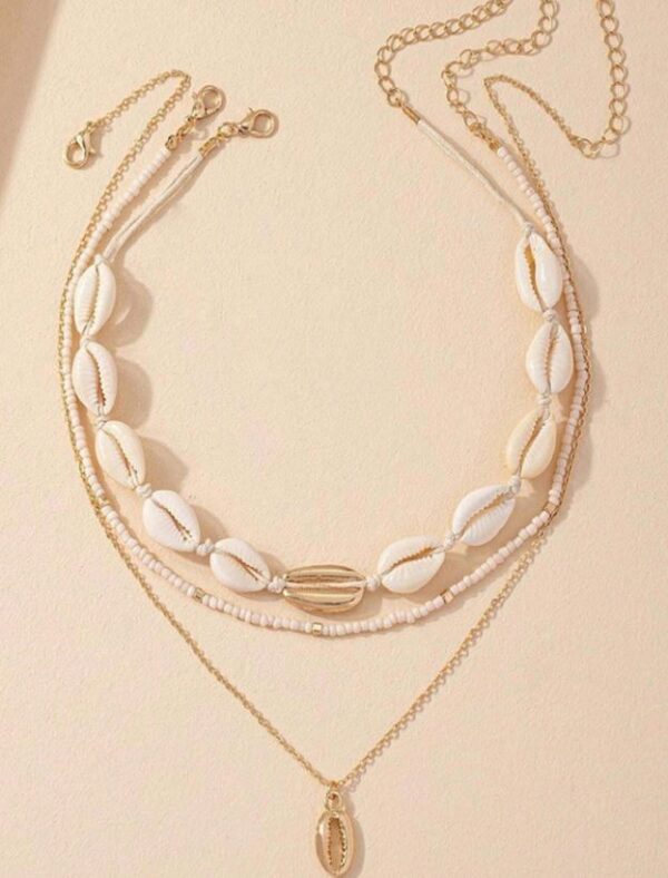 Vintage Style Summer Seashell And Beaded Necklace